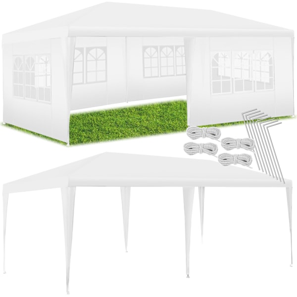tectake Paviljong Vivara 6x3m med 5 sidopaneler Vit