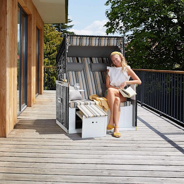tectake Strandkorg med dyna, inklusive skyddsöverdrag multifärg