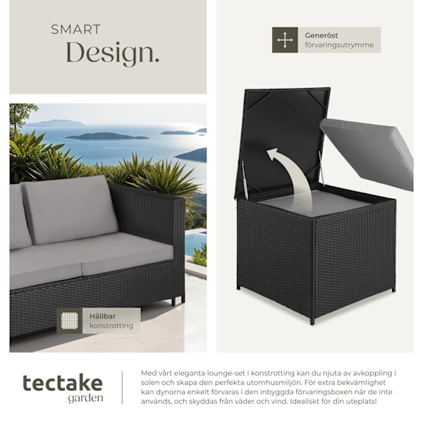 tectake Loungeset Siena i konstrotting grå