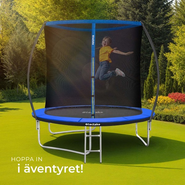 tectake Studsmatta Jumpy med skyddsnät - 244 cm Blå