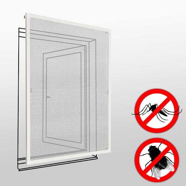tectake Insektsnät för fönster - 100 x 120 cm Vit