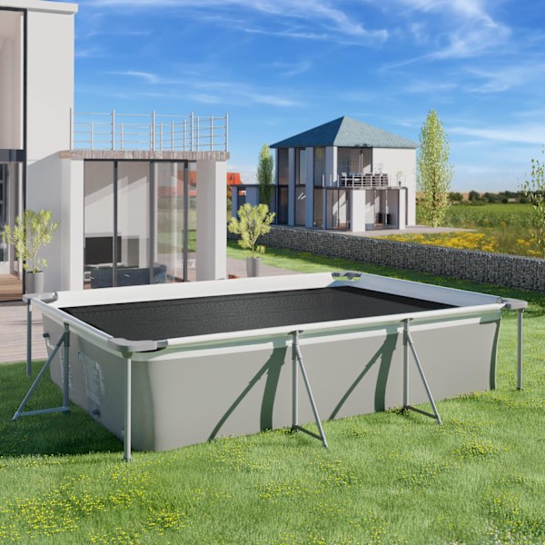 tectake Poolskydd rektangulär - 500 x 800 cm Svart