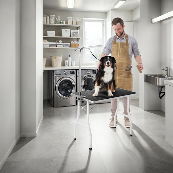 tectake Trimbord med justerbar galge Vit
