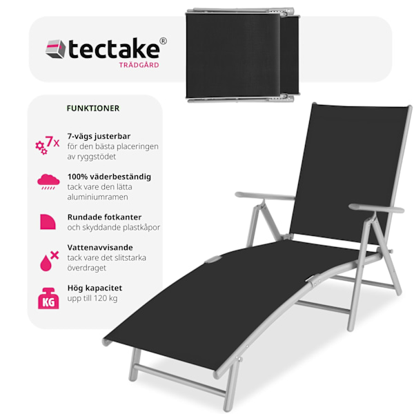 tectake Solsäng Marisol Silver