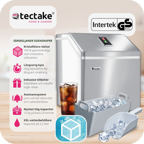 tectake Ismaskin för klara iskuber Silver