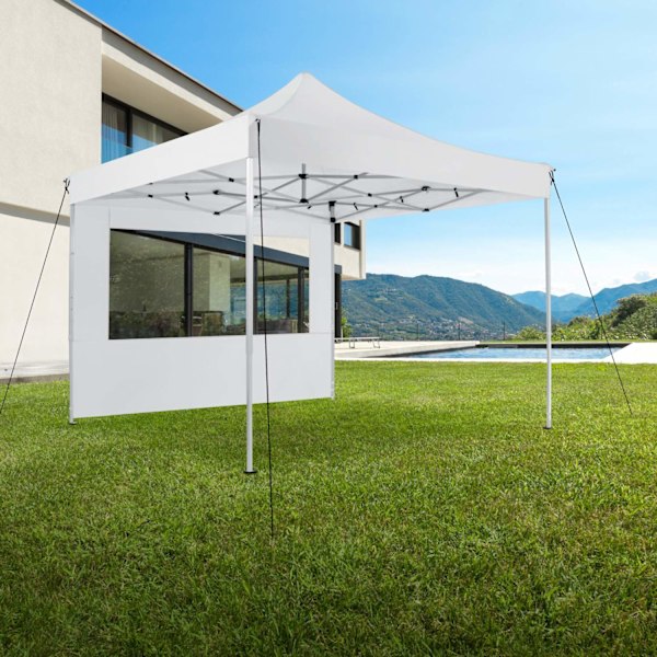 tectake Hopfällbar partytält Olivia 3x3 m med 2 sidodelar Vit
