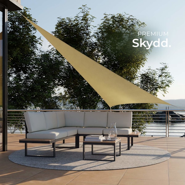 tectake Solsegel i polyeten trekantigt, beige - 400 x 400 x 400 cm Beige