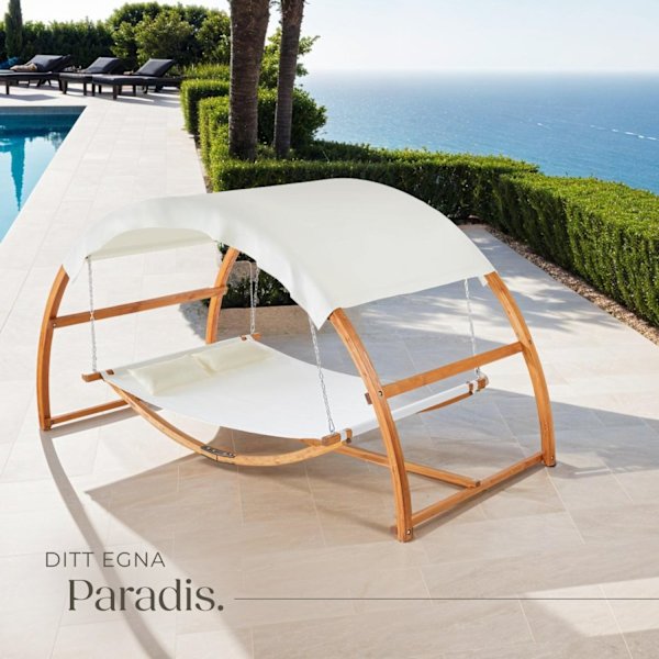 tectake Hängmatta Locarno för 2 personer 328x160x171,5cm Teak