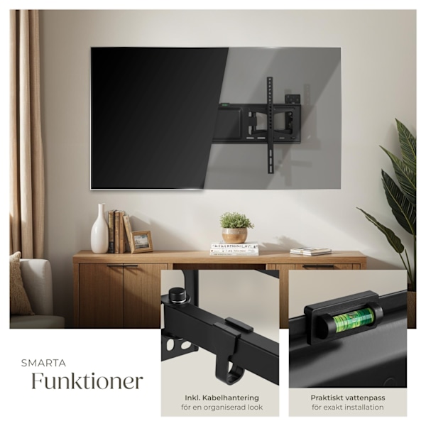 tectake Väggfäste TV för  32-100 tum lut-och vridbar Svart