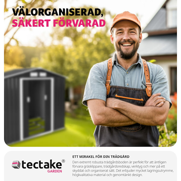 tectake Redskapsbod med sadeltak Vit
