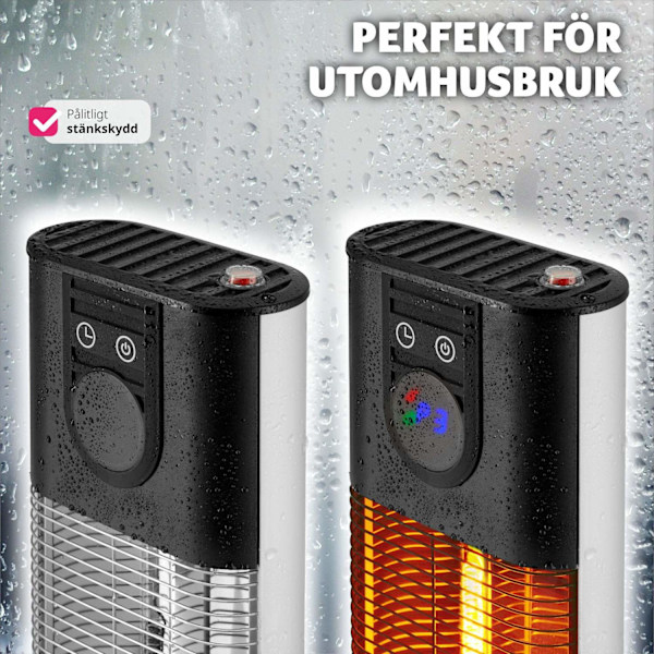 tectake Infravärmare Solaris Terra 1500W med timerfunktion Svart