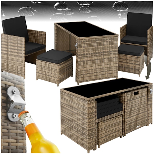 tectake Loungegrupp i konstrotting Palermo Natur