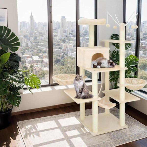 tectake Katt klösträd, klösmöbel Lilou Beige