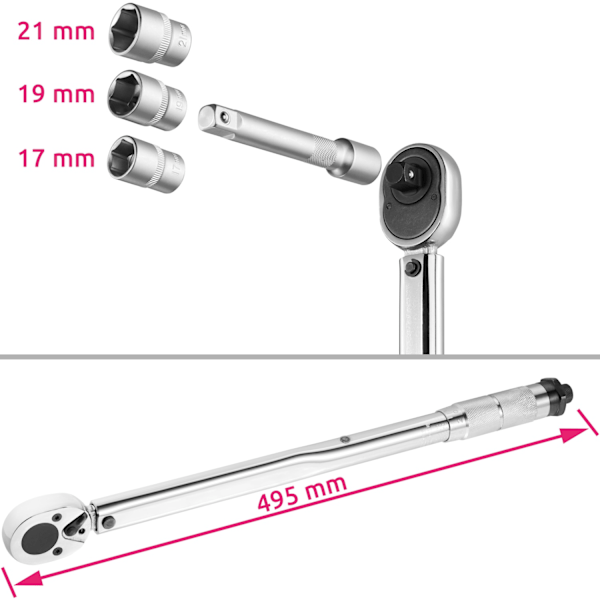 tectake Momentnyckelsats i 5 delar Silver