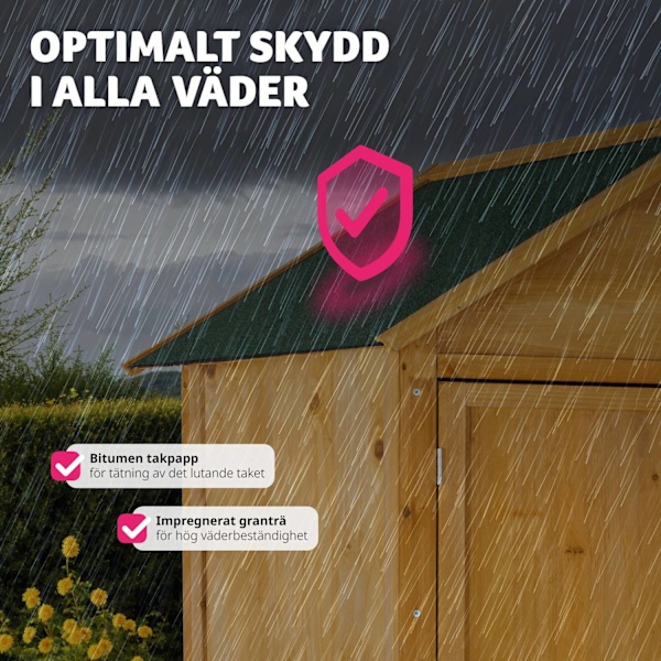 tectake Trädgårdsskåp med spetsigt tak Brun