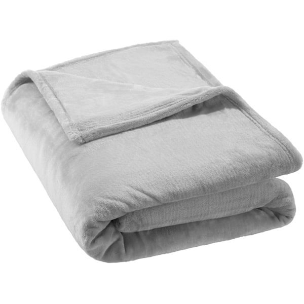 tectake Fleecepläd i polyester - 220 x 240 cm grå