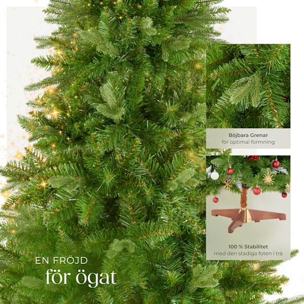 tectake Konstgjord julgran Cupid, formsprutade granbarr - 220 cm Grön