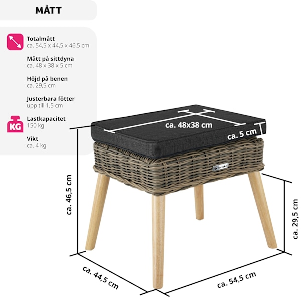 tectake Pall i rotting Vibo 150 kg Natur