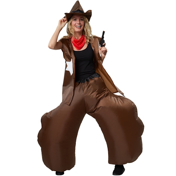 tectake Uppblåsbar cowboy Brun