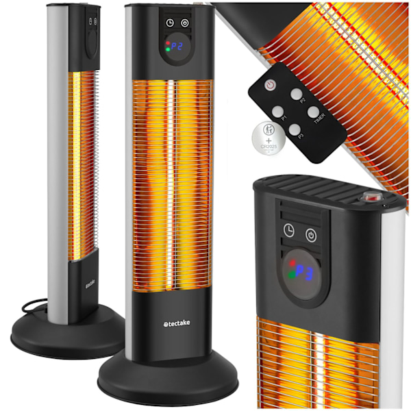 tectake Infravärmare Solaris Terra 1500W med timerfunktion Svart