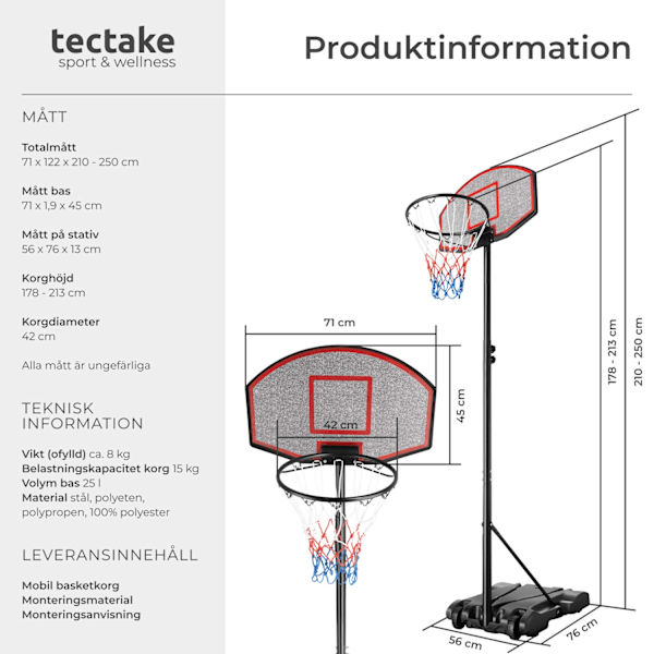 tectake Basketkorg Harlem Svart