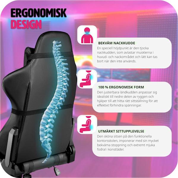 tectake Premium Gamingstol Svart