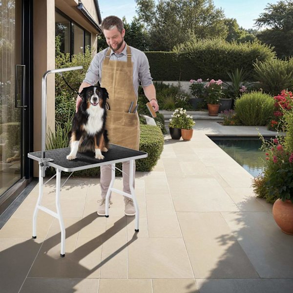 tectake Trimbord med justerbar galge Vit