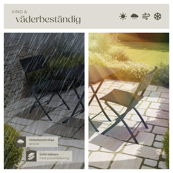 tectake Cafegrupp Trevi i konstrotting Svart