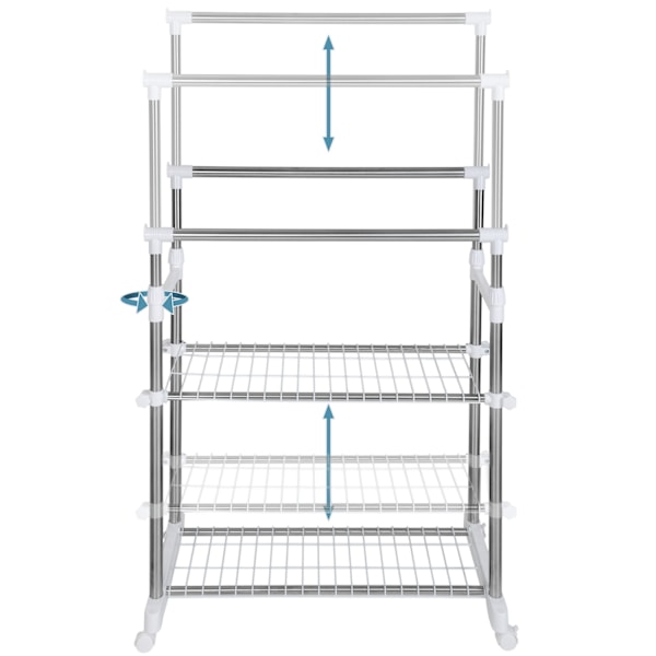 tectake Klädställning 84x42x170 cm grå