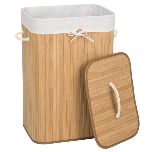 tectake Tvättkorg med tvättsäck - 72 L Beige