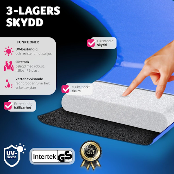 tectake Studsmatta Garfunky med skyddsnät , upp till 80 kg - 305 cm Blå
