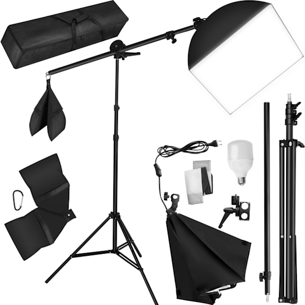 tectake Studiolampa + softbox modell 2 Svart