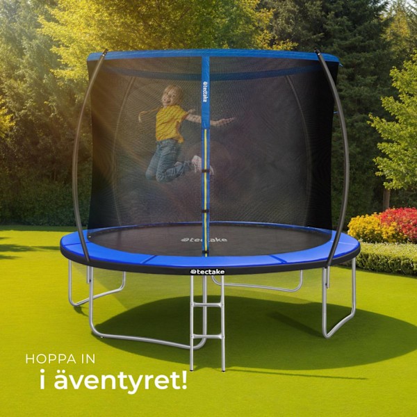 tectake Studsmatta Jumpy med skyddsnät - 305 cm Blå