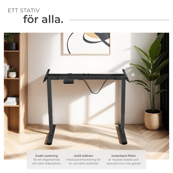 tectake Höj- och sänkbart skrivbord Twain Svart