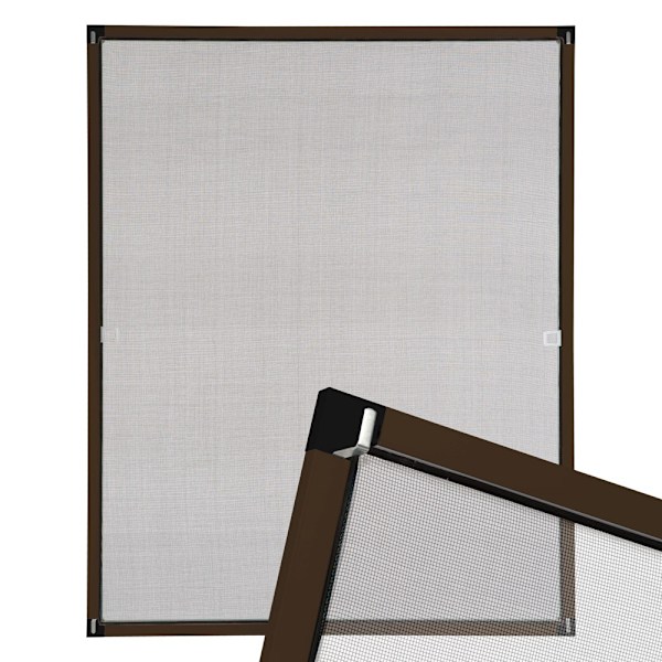 tectake Insektsnät för fönster - 100 x 120 cm Brun