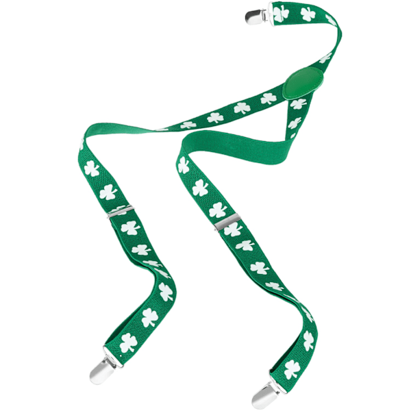 tectake St. Patrick’s Day hängslen med klöver Grön