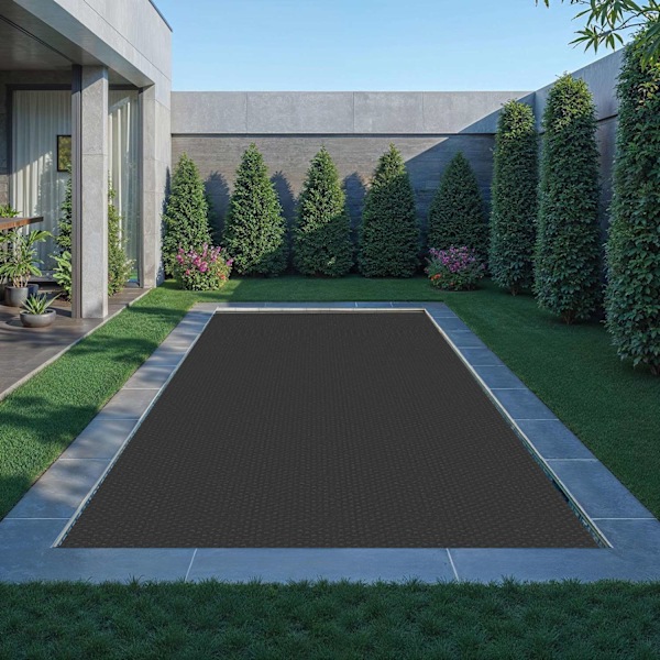 tectake Poolskydd rektangulär - 500 x 800 cm Svart