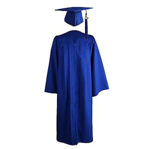 Naievear 1 Set Examenklänning Hatt Tofs Dragkedja V-ringad Lös Enfärgad 2023 Gymnasium Bachelor Akademisk Klänning Studenttillbehör (2XL Royal Blå)