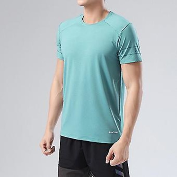 Herr Fitness Gym T-shirts Sommar Snabbtorkande Löpning Andningsbara T-shirts Homme Bekväma Sportkläder Toppar Casual O-hals Tees XL Vit