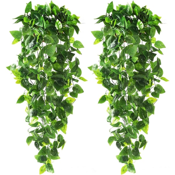 2 stycken konstgjord murgröna klätterväxter, konstgjorda hängande sid