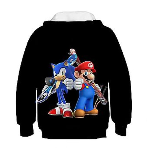 Super Mario Barn Hoodie Sweatshirt 3D Tryckt Huvtröja Pullover Toppar-r (6-7 År A)