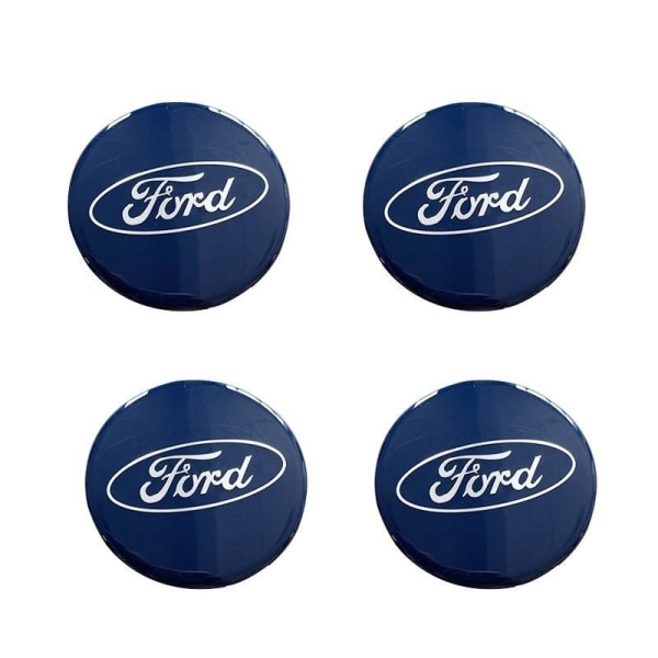 60 mm 4-pack mittkapslar Ford Silver
