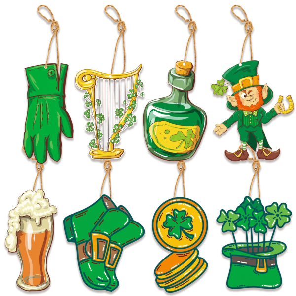 8st irländska St. Patrick's Day-tema hängen Födelsedagsfest Atmos