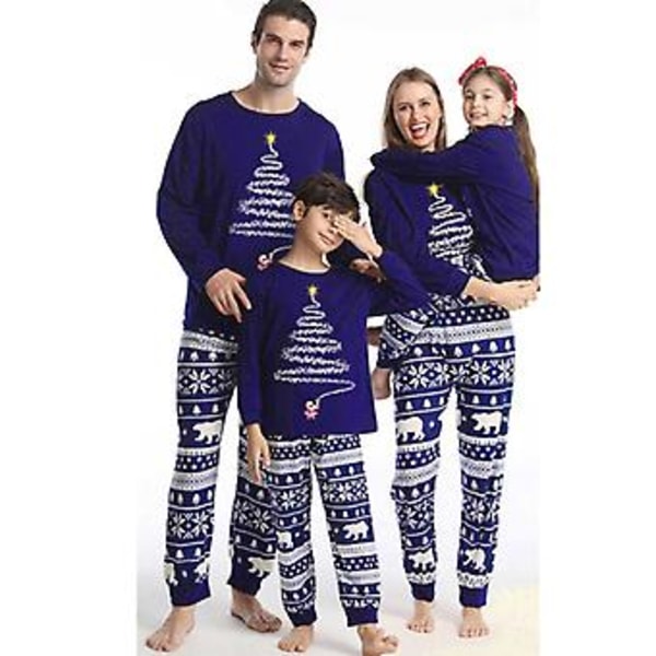 Jul matchande familj pyjamas pyjamas kläder set pappa mamma och mig kläder matchande kläder set Hund xl