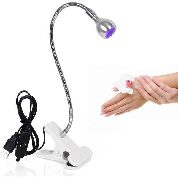 Mini UV-härdningslampa för nagelförbättring UV-ljus med klämma och S