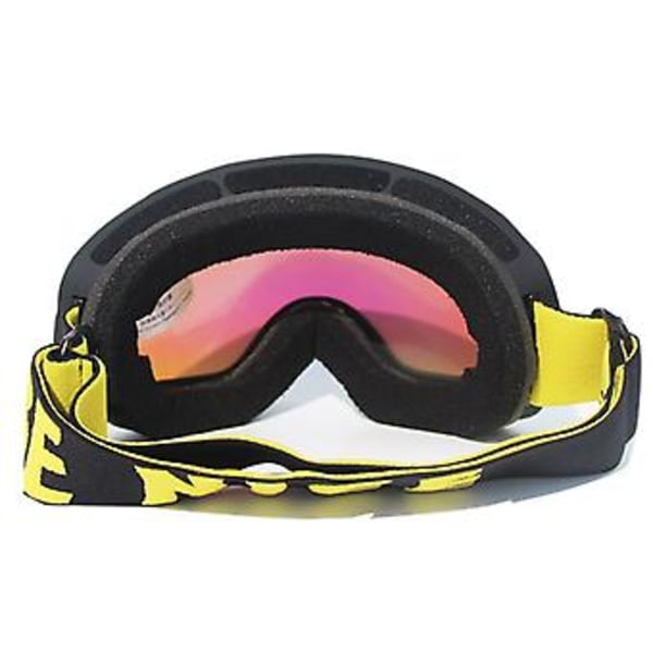 2022 Nya Uv400 Anti-fog Dubbla Lager Skidglasögon Stora Linser Skidmask Glasögon Snö Män Snowboard Glasögon Spegel Glasögon Med Fodral  Gul