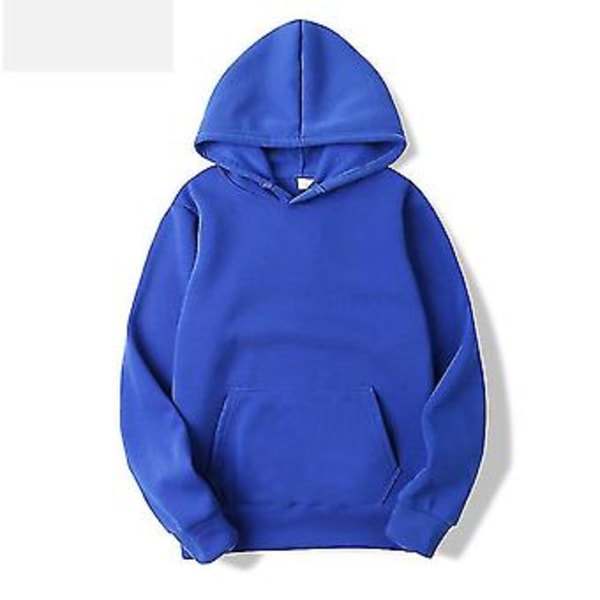 Hoodies Tröjor Män Kvinnor Mode Enfärgad Höst Vinter Fleece Hip Hop Hoodie Casual Toppar_cv(XXL blå hoodie)