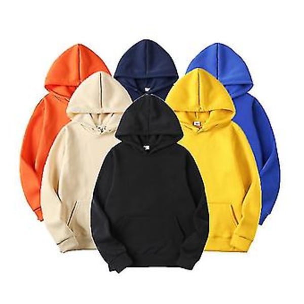 Hoodies Tröjor Män Kvinnor Mode Enfärgad Höst Vinter Fleece Hip Hop Hoodie Casual Toppar_cv(M rosa hoodie)