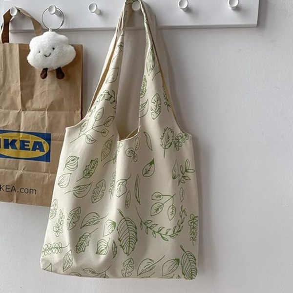 Minimalistisk Bukett Söt Tote Bag Estetisk Blomma Canvas Återanvändbar