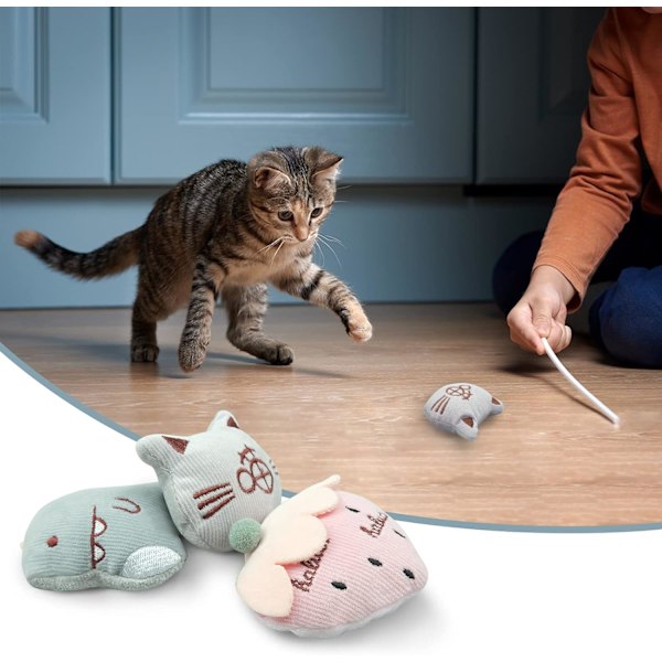 3st kattmynta leksaker för katter Mjuk plysch kattleksak Rolig djurdesign
